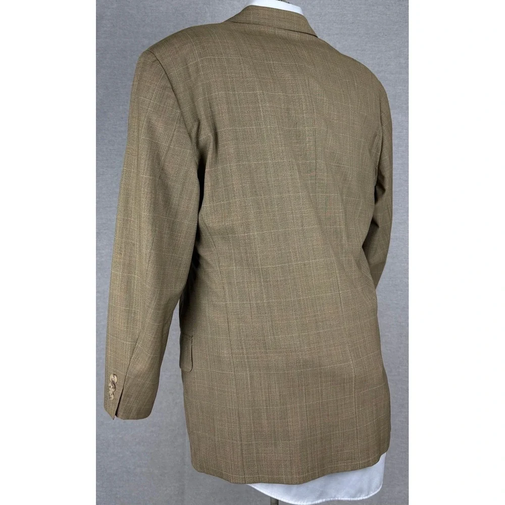 Ermenegildo Zegna Neiman Marcus Blazer Mens Olive Brown Super 100s Wool 3-Button
